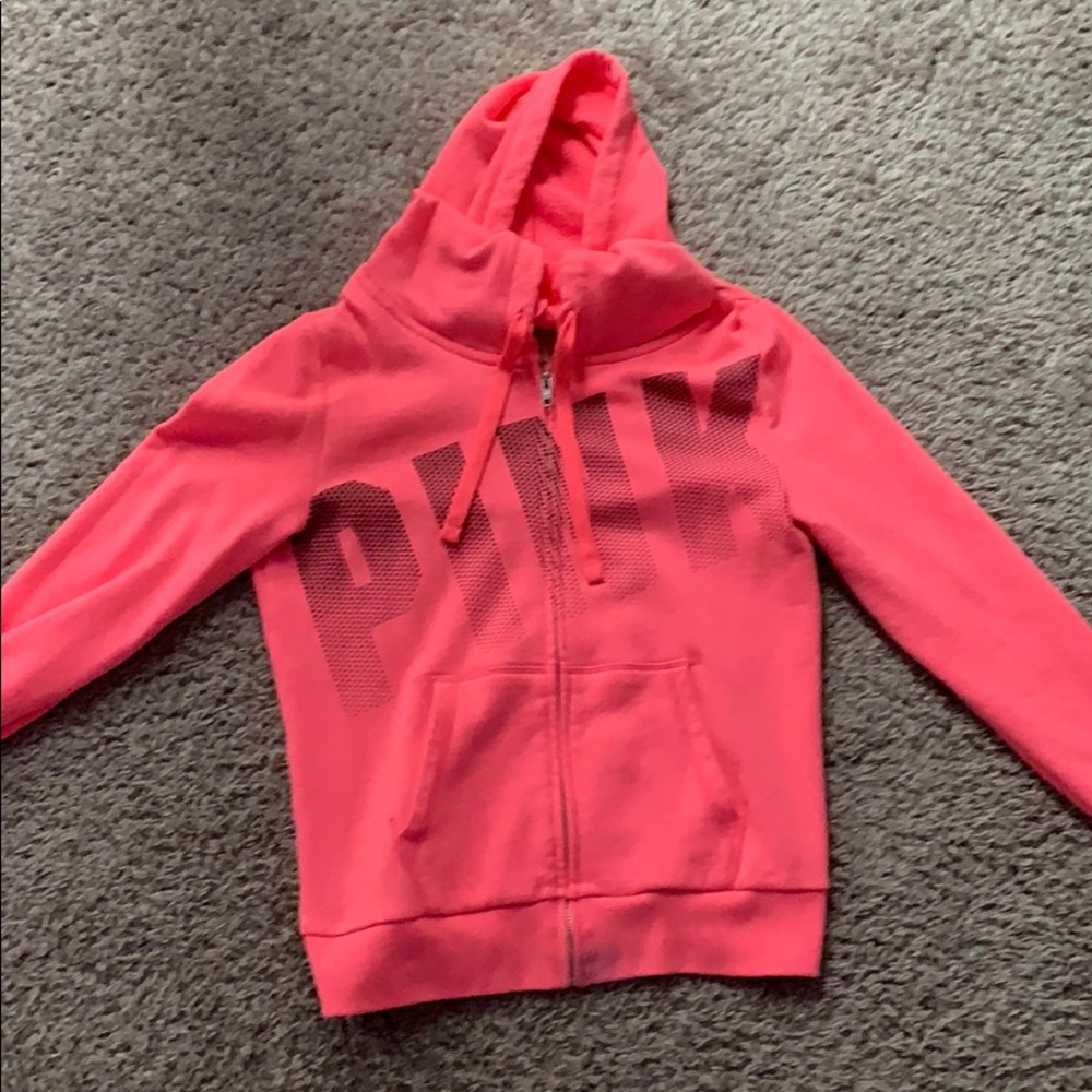Pink Victoria's Secret Zip Up Hoodie